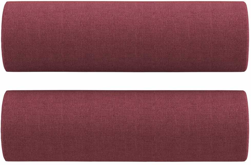 Sofa Sofos komplektas su pagalvėmis, 3 dalių, vyno, audinys