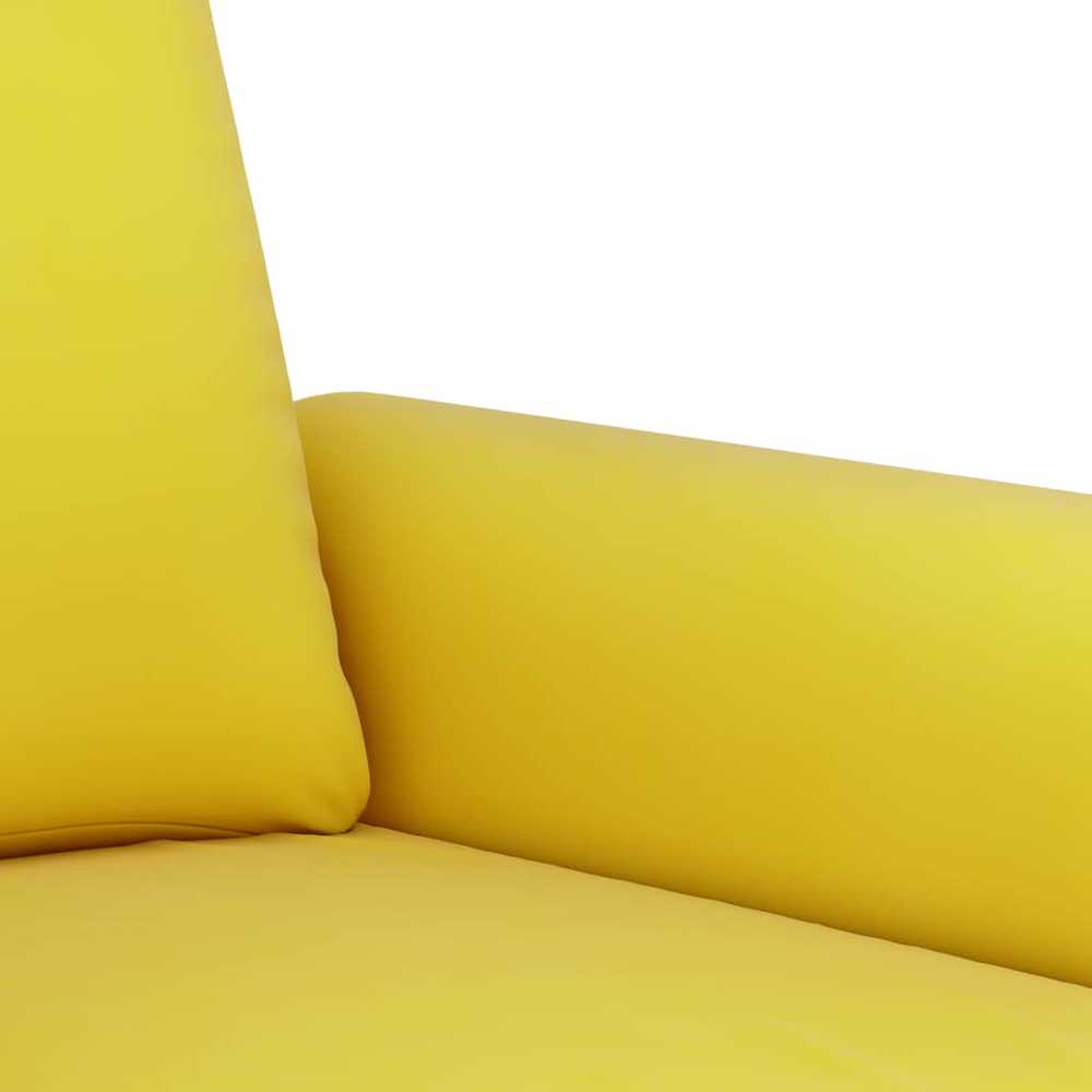 Sofa Sofos komplektas su pagalvėmis, 3 dalių, geltonas, aksomas