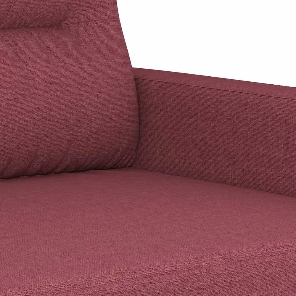 Sofa Sofos komplektas su pagalvėmis, 3 dalių, vyno, audinys