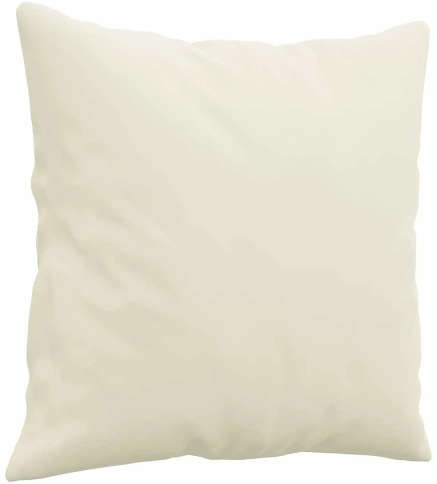 Sofa Sofos komplektas su pagalvėmis, 3 dalių, kreminis, aksomas