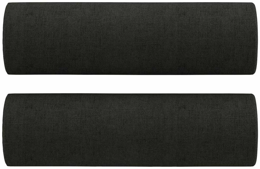 Sofa Sofos komplektas su pagalvėmis, 3 dalių, juodas, audinys