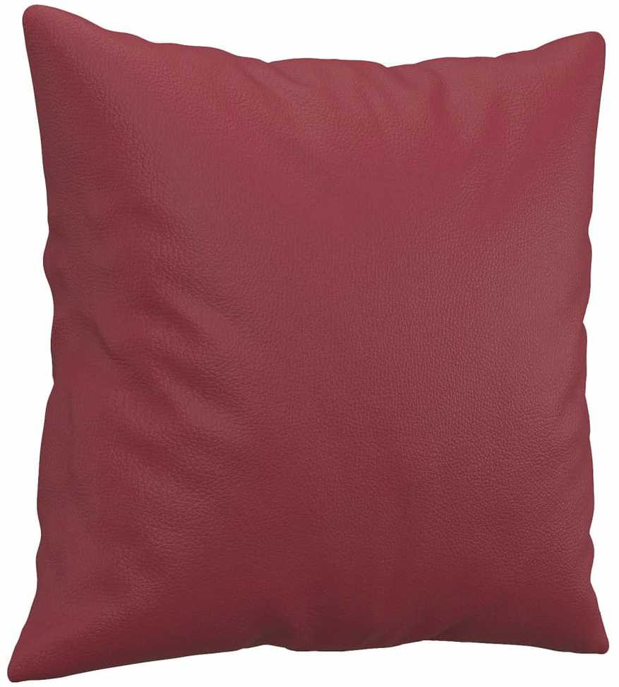 Sofa Sofos komplektas su pagalvėmis, 3 dalių, vyno, dirbtinė oda