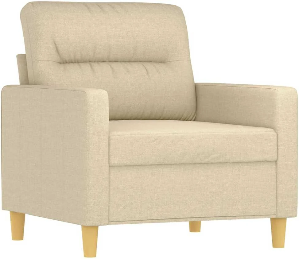 Sofa Sofos komplektas su pagalvėmis, 3 dalių, kreminis, audinys