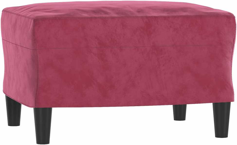 Sofa Sofos komplektas su pagalvėmis, 3 dalių, vyno, aksomas