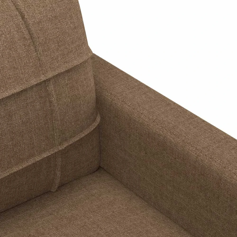 Sofa Sofos komplektas su pagalvėmis, 3 dalių, rudas, audinys