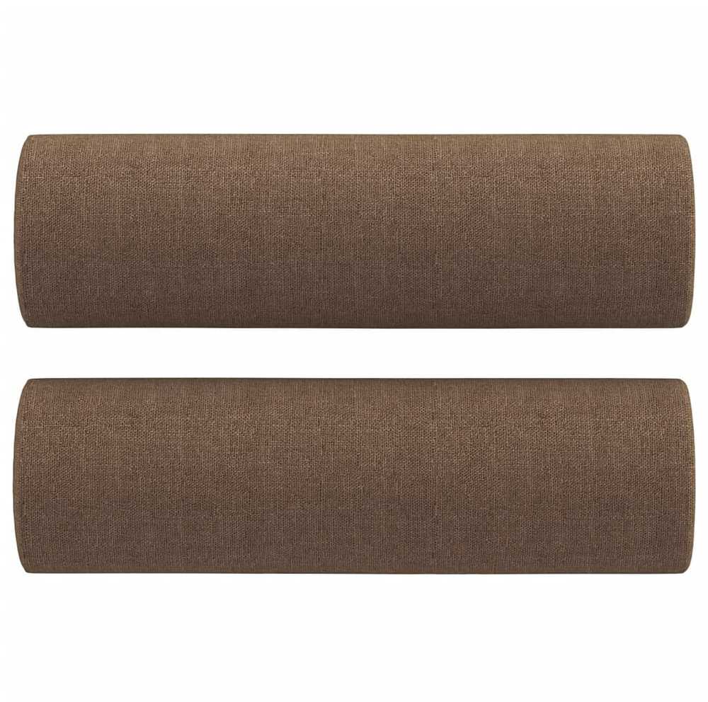 Sofa Sofos komplektas su pagalvėmis, 3 dalių, rudas, audinys