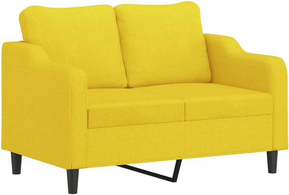 Sofa Sofos komplektas su pagalvėmis, 3 dalių, geltonas, audinys