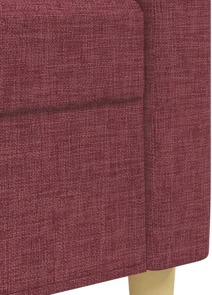 Sofa Sofos komplektas su pagalvėmis, 3 dalių, vyno, audinys