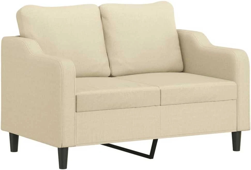 Sofa Sofos komplektas su pagalvėmis, 3 dalių, kreminis, audinys