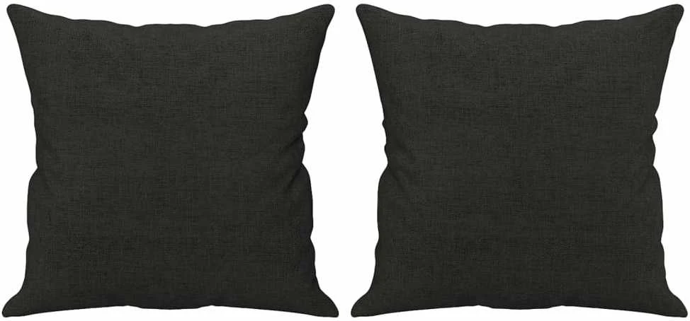 Sofa Sofos komplektas su pagalvėmis, 3 dalių, juodas, audinys