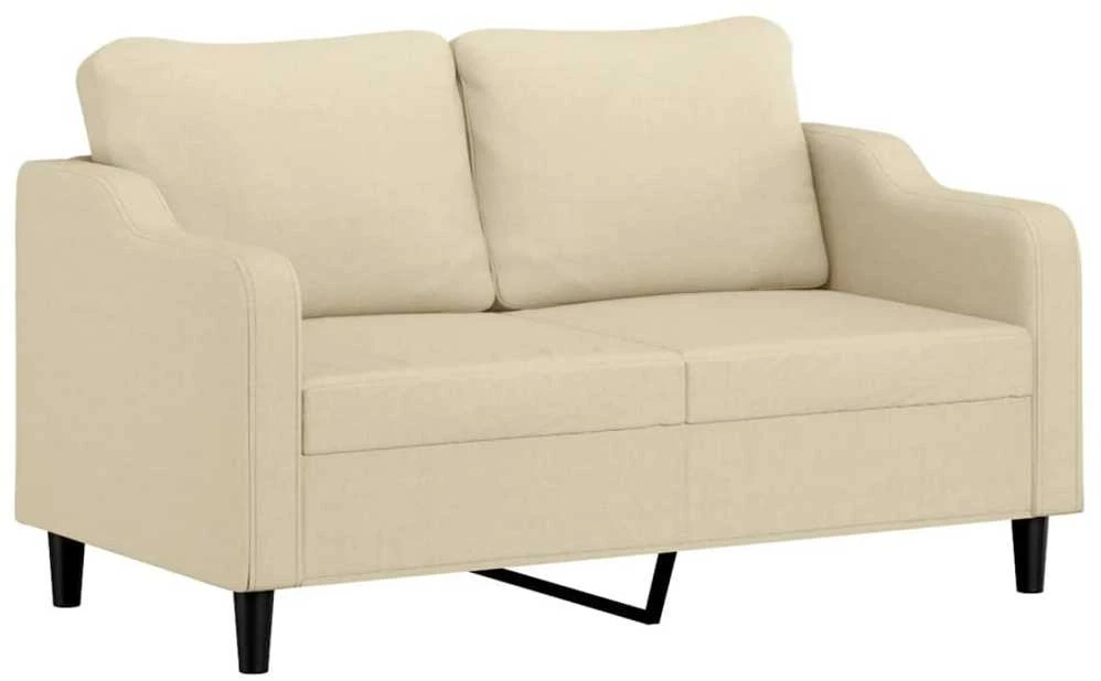 Sofa Sofos komplektas su pagalvėmis, 3 dalių, kreminis, audinys