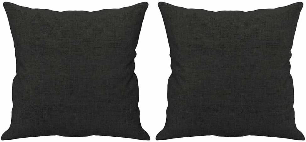 Sofa Sofos komplektas su pagalvėmis, 3 dalių, juodas, audinys