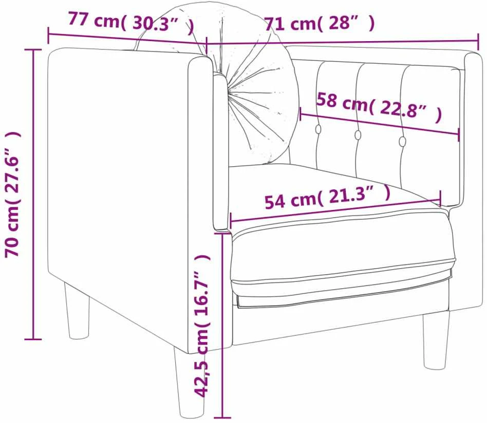 Sofa Sofos komplektas su pagalvėmis, 3 dalių, pilkas, aksomas