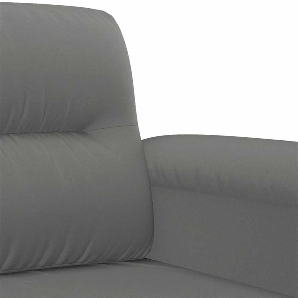 Sofa Sofos komplektas su pagalvėmis, 3 dalių, pilkas, audinys
