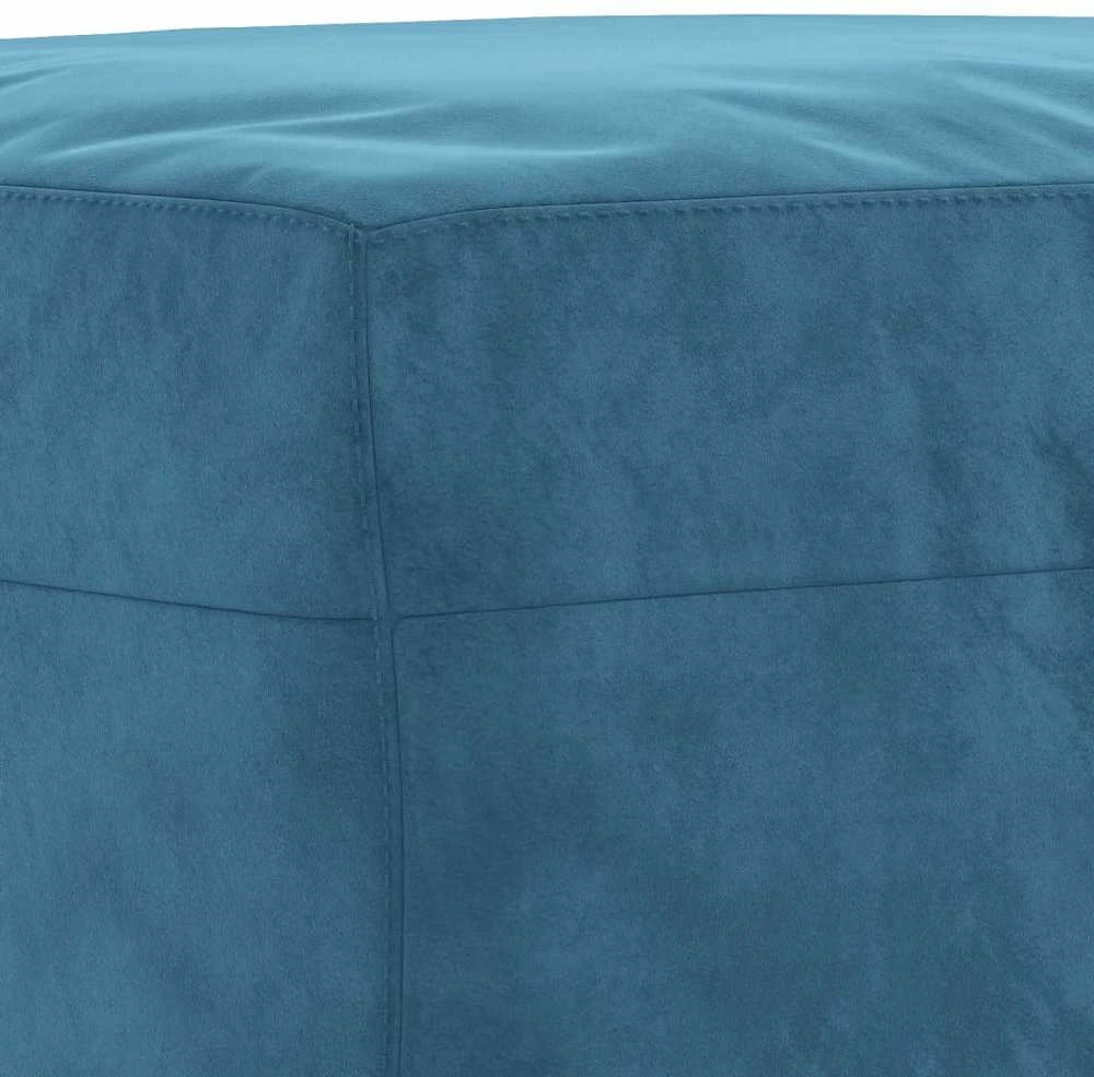 Sofa Sofos komplektas su pagalvėmis, 3 dalių, mėlynas, aksomas