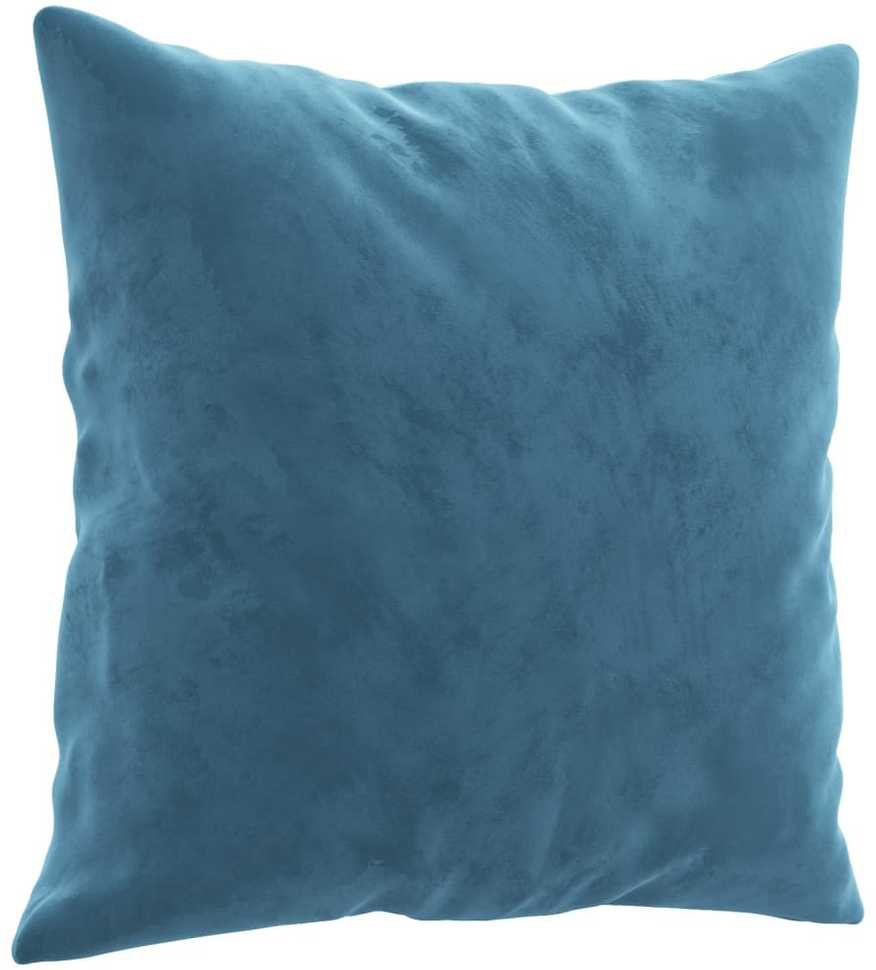 Sofa Sofos komplektas su pagalvėmis, 3 dalių, mėlynas, aksomas