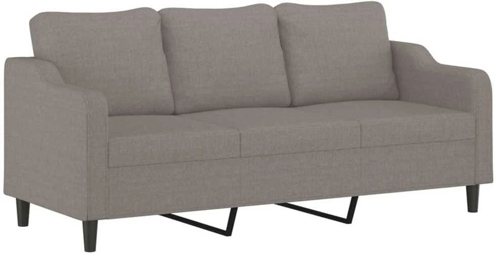 Sofa Sofos komplektas su pagalvėmis, 3 dalių, taupe, audinys
