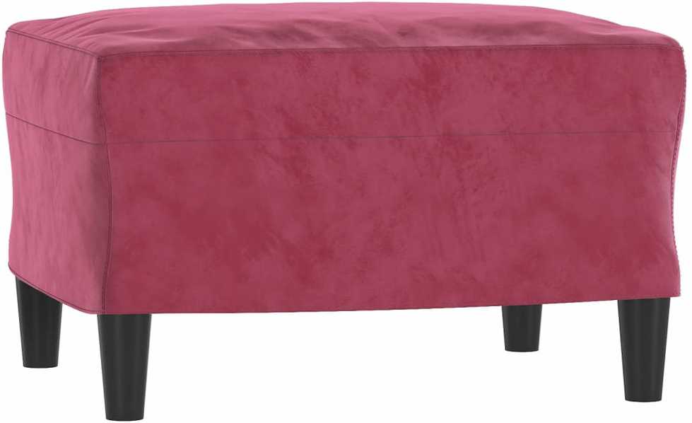 Sofa Sofos komplektas su pagalvėmis, 3 dalių, vyno, aksomas