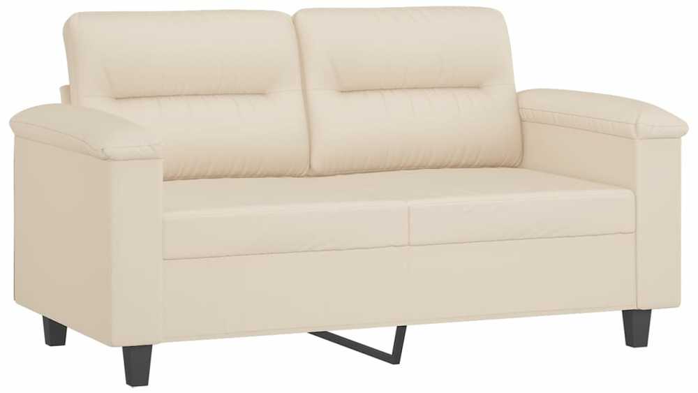 Sofa Sofos komplektas su pagalvėmis, 3 dalių, smėlio, audinys