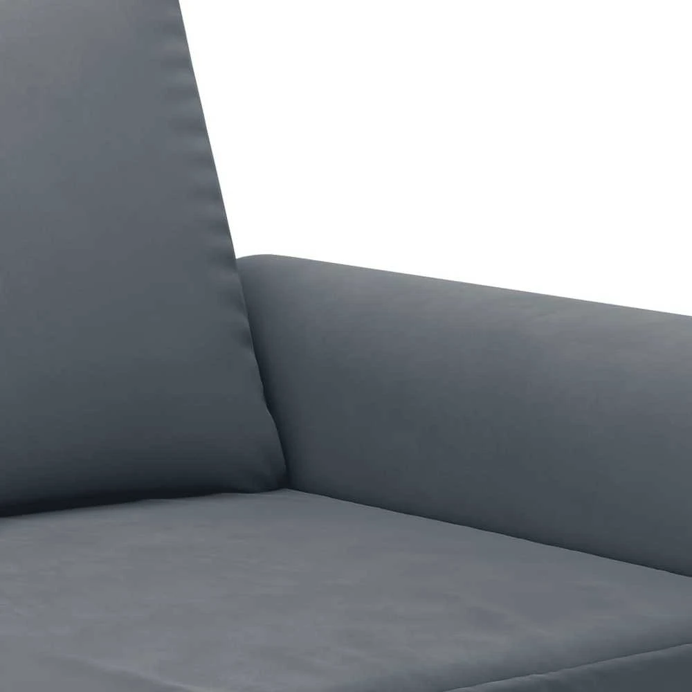 Sofa Sofos komplektas su pagalvėmis, 3 dalių, pilkas, aksomas
