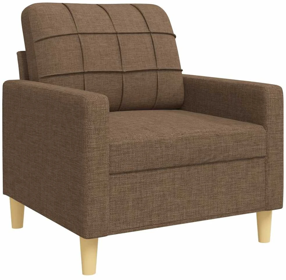 Sofa Sofos komplektas su pagalvėmis, 3 dalių, rudas, audinys