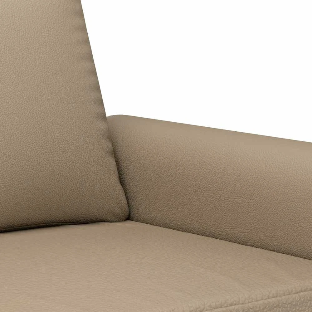 Sofa Sofos komplektas su pagalvėmis, 3 dalių, kapučino, dirbtinė oda