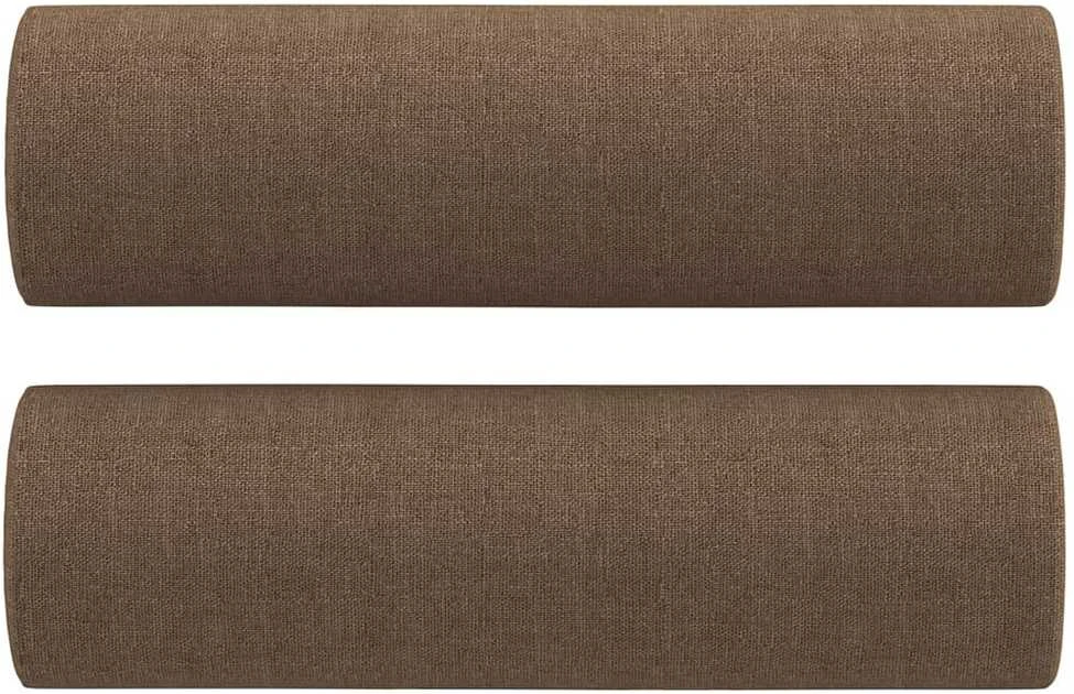 Sofa Sofos komplektas su pagalvėmis, 3 dalių, rudas, audinys