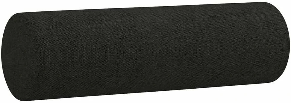 Sofa Sofos komplektas su pagalvėmis, 3 dalių, juodas, audinys