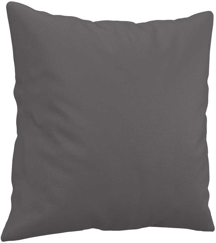 Sofa Sofos komplektas su pagalvėmis, 3 dalių, pilkas, dirbtinė oda