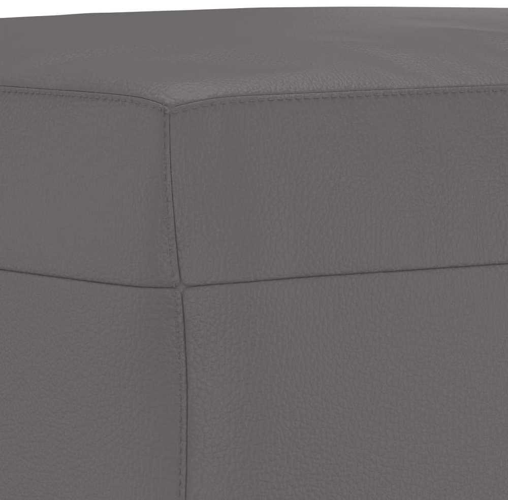 Sofa Sofos komplektas su pagalvėmis, 3 dalių, pilkas, dirbtinė oda