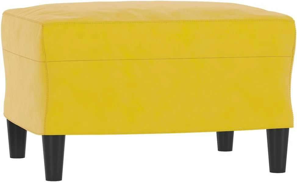 Sofa Sofos komplektas su pagalvėmis, 3 dalių, geltonas, aksomas