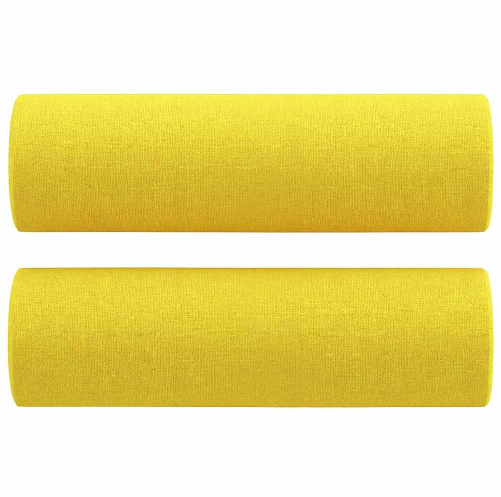 Sofa Sofos komplektas su pagalvėmis, 3 dalių, geltonas, audinys
