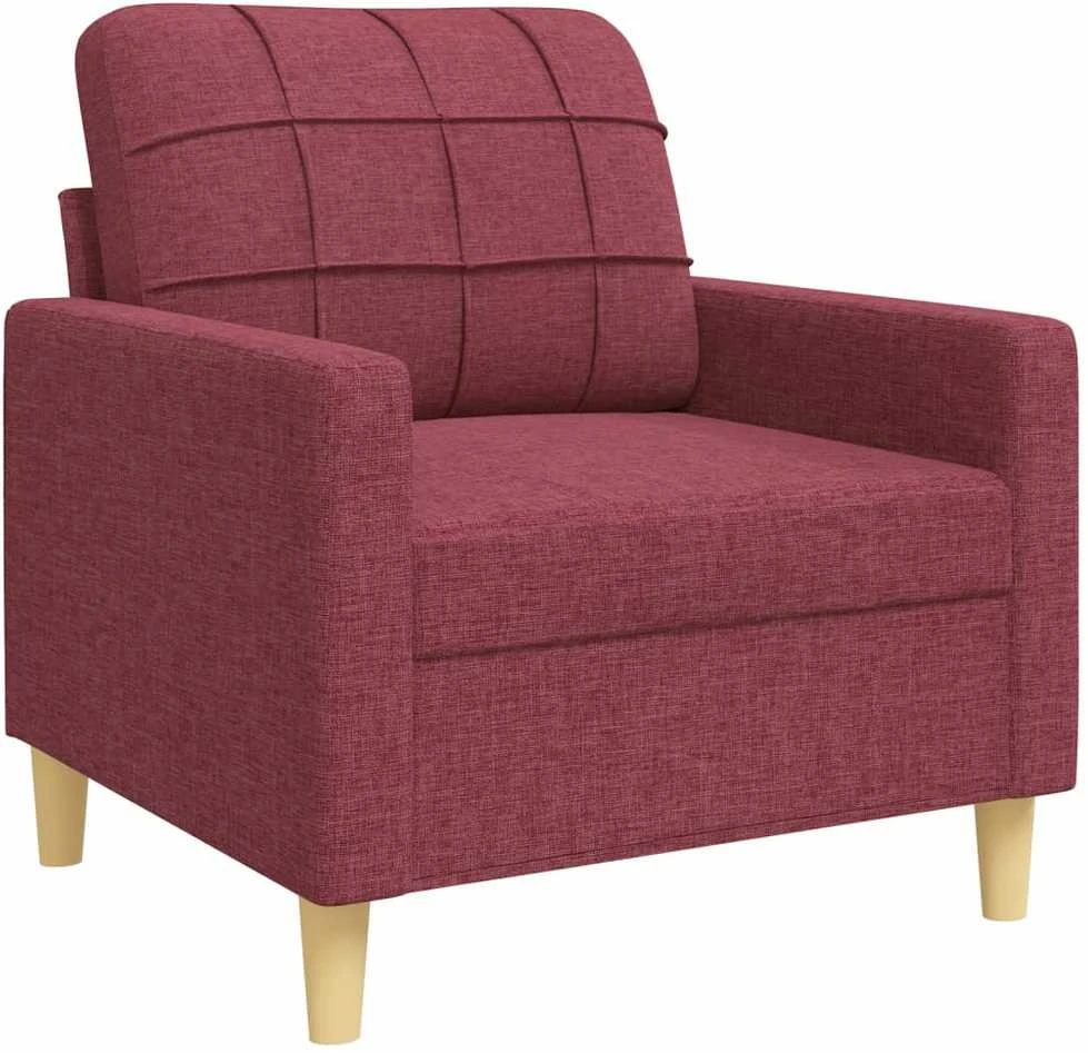 Sofa Sofos komplektas su pagalvėmis, 3 dalių, vyno, audinys
