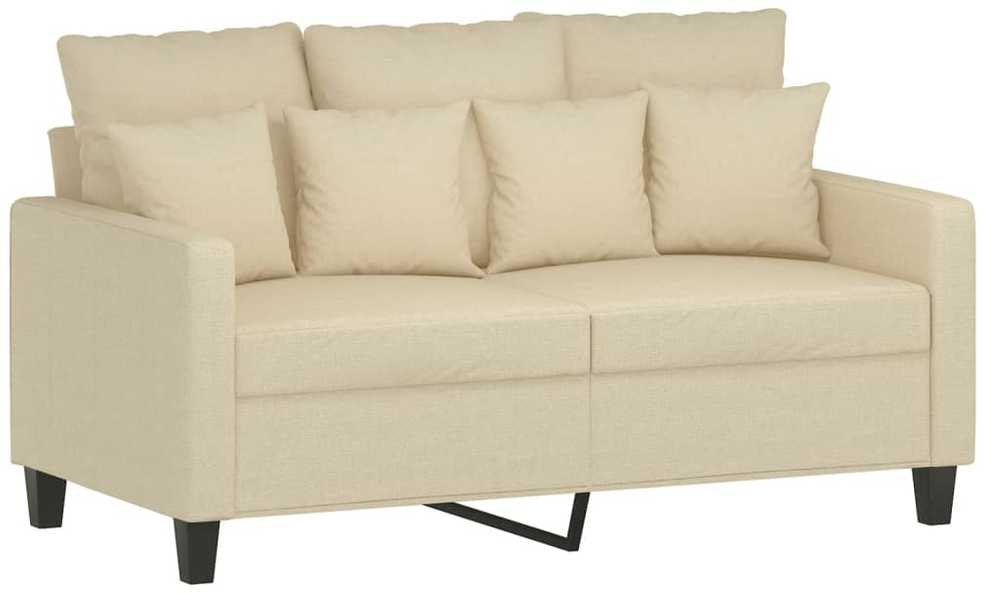 Sofa Sofos komplektas su pagalvėmis, 3 dalių, kreminis, audinys