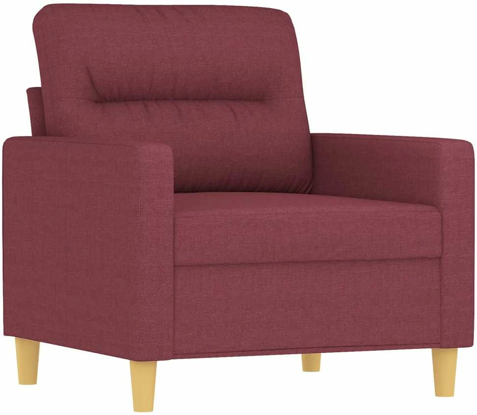 Sofa Sofos komplektas su pagalvėmis, 3 dalių, vyno, audinys