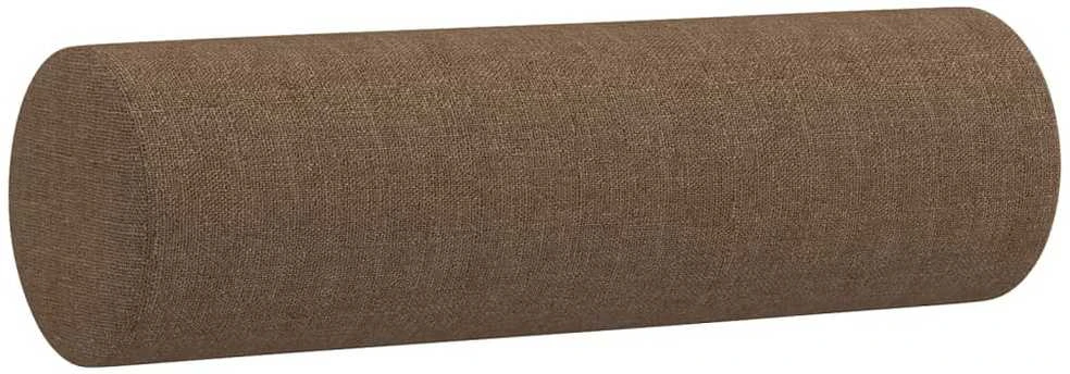 Sofa Sofos komplektas su pagalvėmis, 3 dalių, rudas, audinys