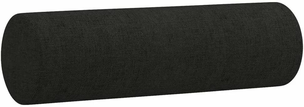 Sofa Sofos komplektas su pagalvėmis, 3 dalių, juodas, audinys