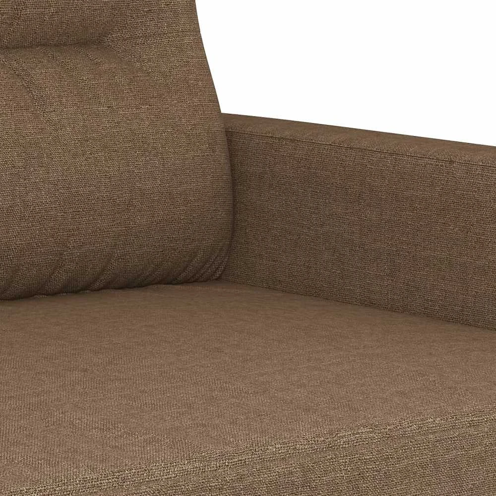 Sofa Sofos komplektas su pagalvėmis, 3 dalių, rudas, audinys