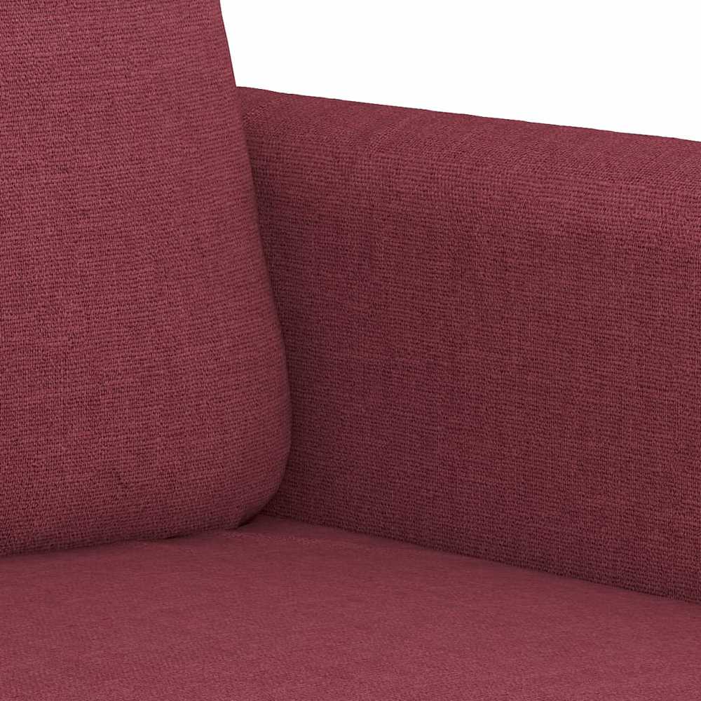 Sofa Sofos komplektas su pagalvėmis, 3 dalių, vyno, audinys