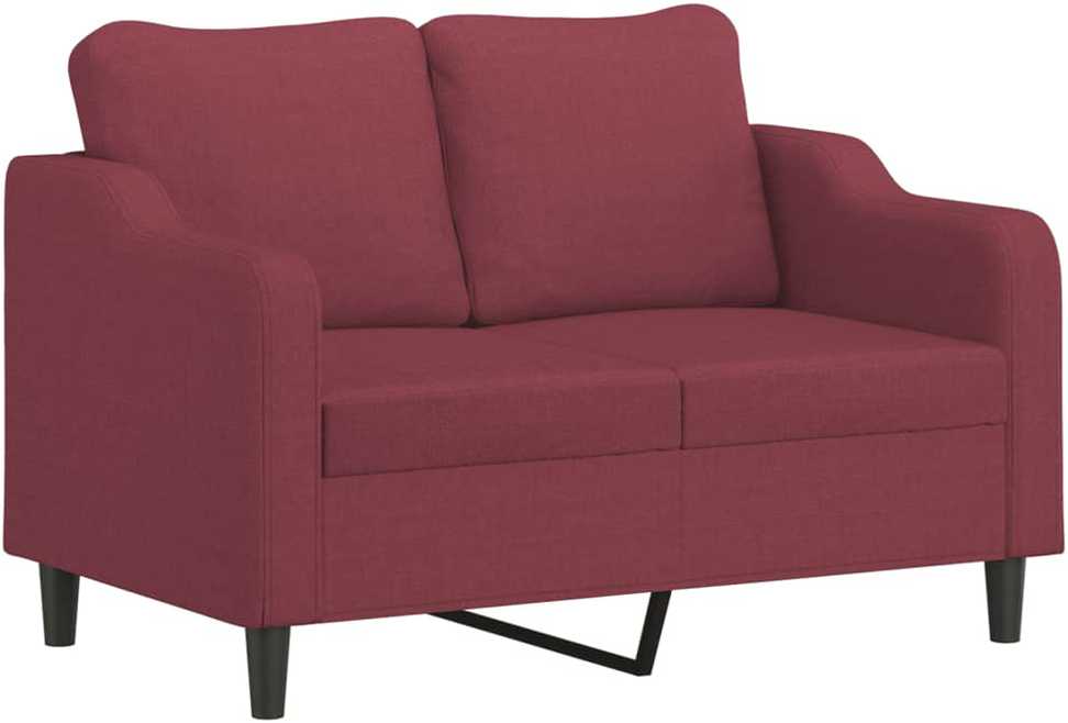 Sofa Sofos komplektas su pagalvėmis, 3 dalių, vyno, audinys