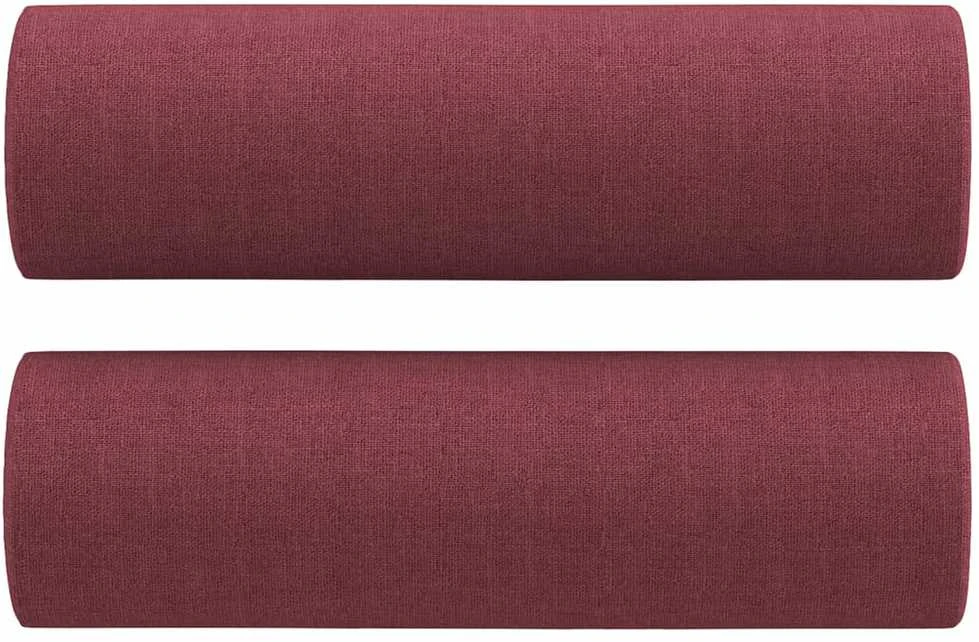 Sofa Sofos komplektas su pagalvėmis, 3 dalių, vyno, audinys