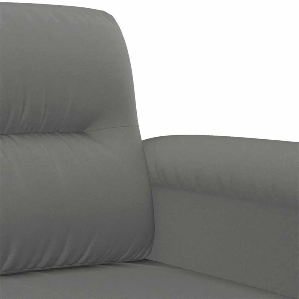 Sofa Sofos komplektas su pagalvėmis, 3 dalių, pilkas, audinys