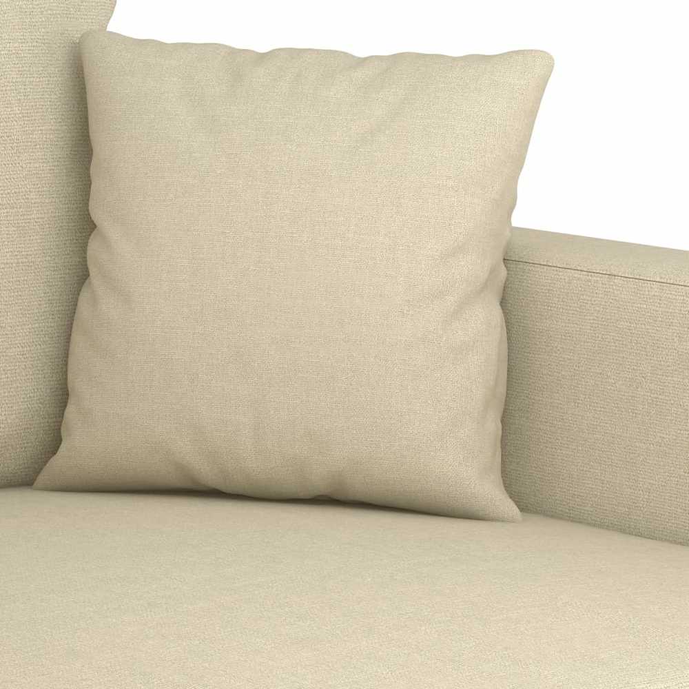 Sofa Sofos komplektas su pagalvėmis, 3 dalių, kreminis, audinys