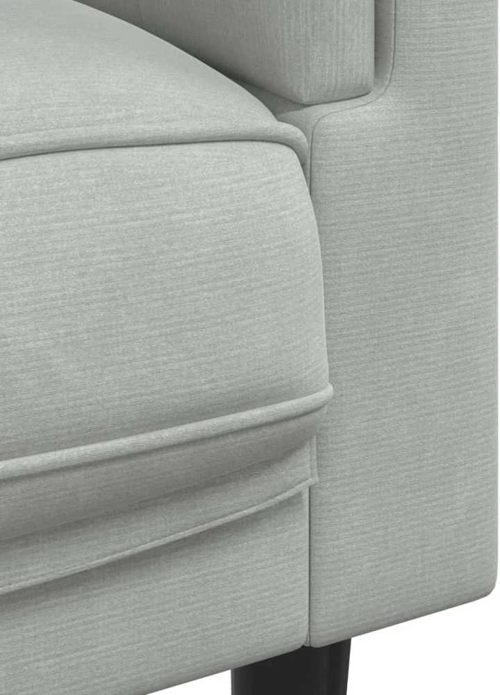 Sofa Sofos komplektas su pagalvėmis, 3 dalių, pilkas, aksomas