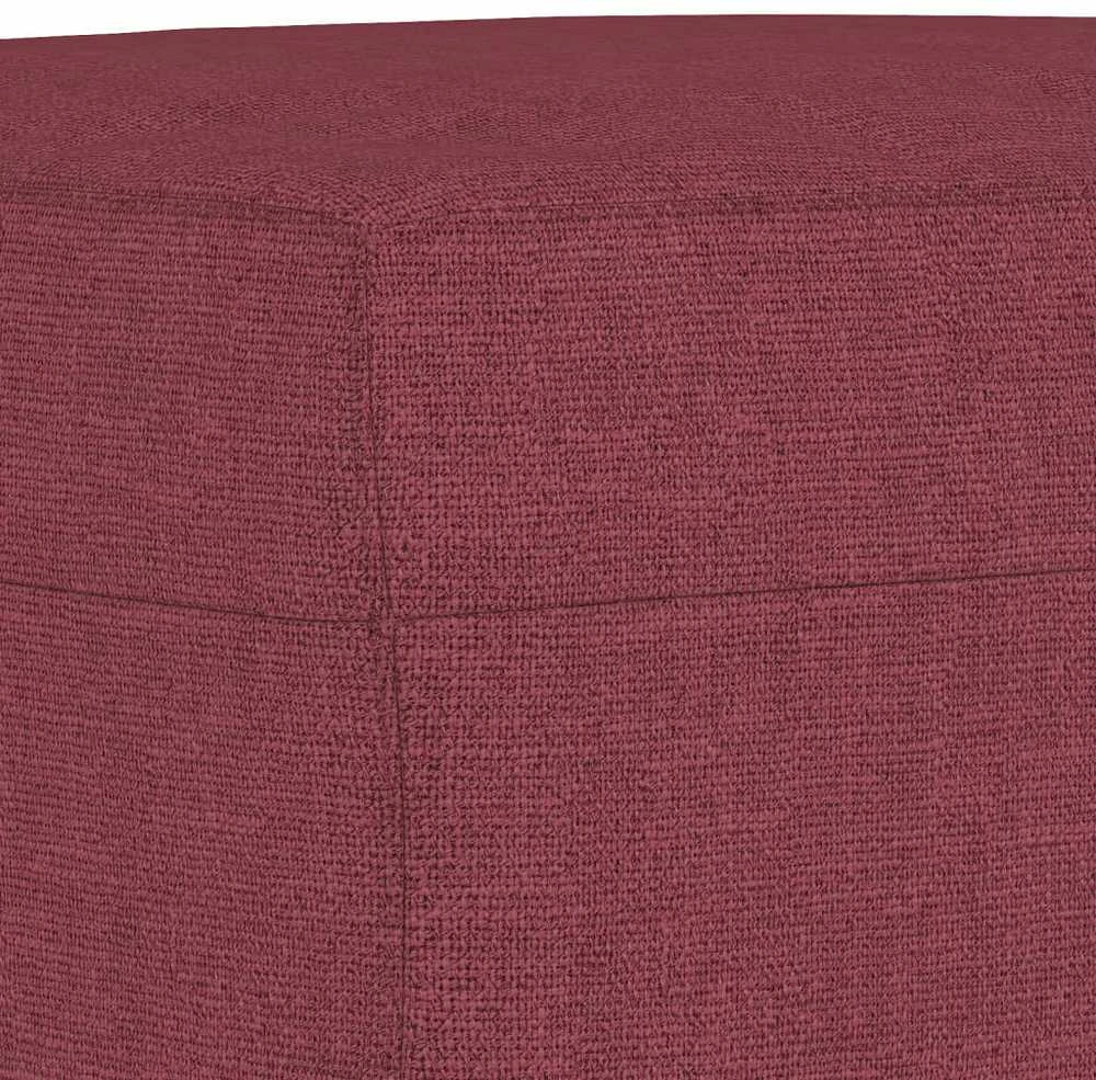 Sofa Sofos komplektas su pagalvėmis, 3 dalių, vyno, audinys