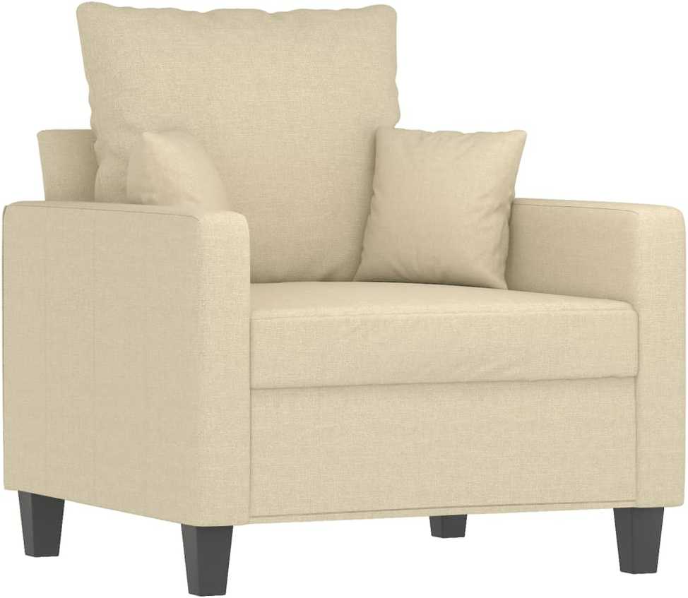 Sofa Sofos komplektas su pagalvėmis, 4 dalių, kreminis, audinys