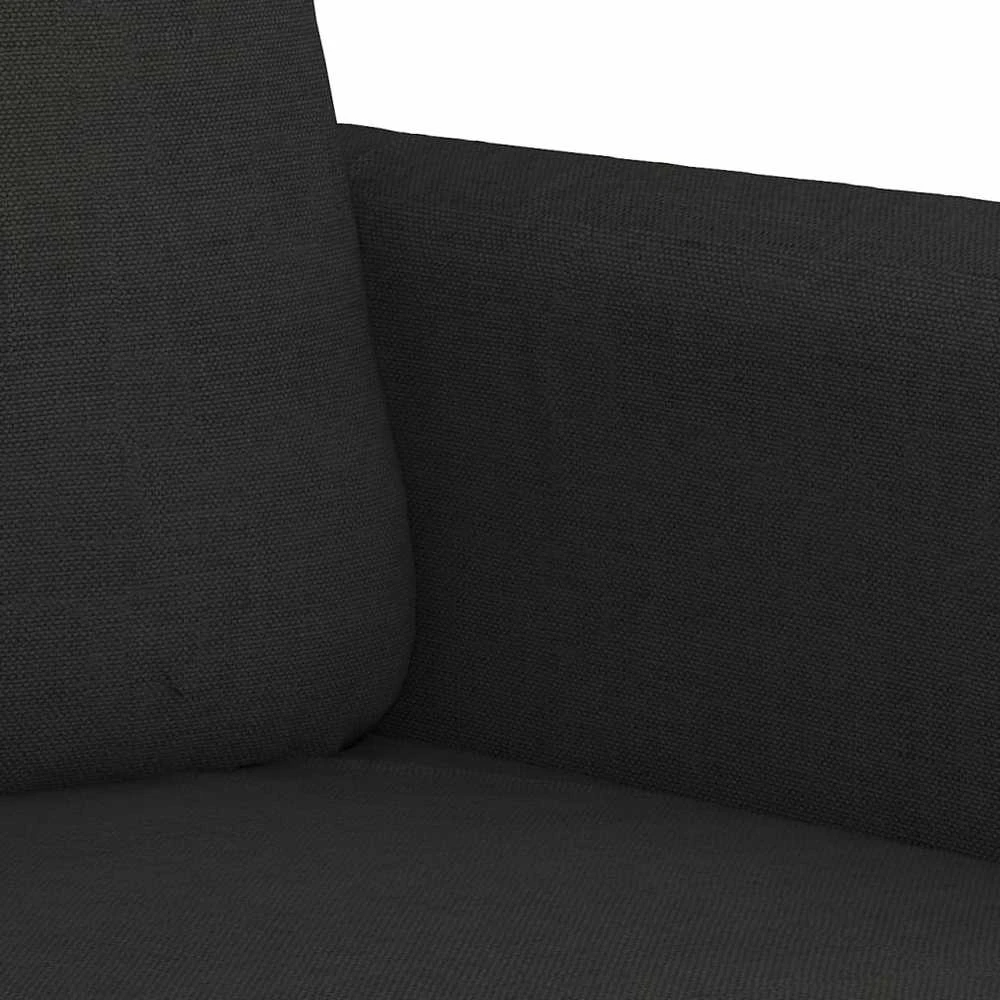 Sofa Sofos komplektas su pagalvėmis, 4 dalių, juodas, audinys