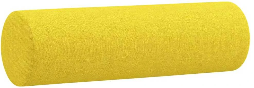Sofa Sofos komplektas su pagalvėmis, 4 dalių, geltonas, audinys