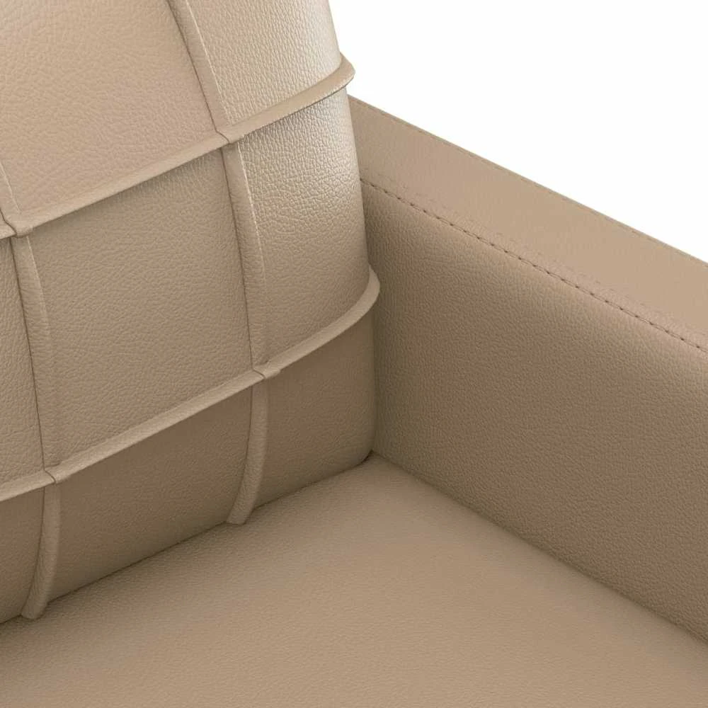 Sofa Sofos komplektas su pagalvėmis, 4 dalių, kapučino, dirbtinė oda