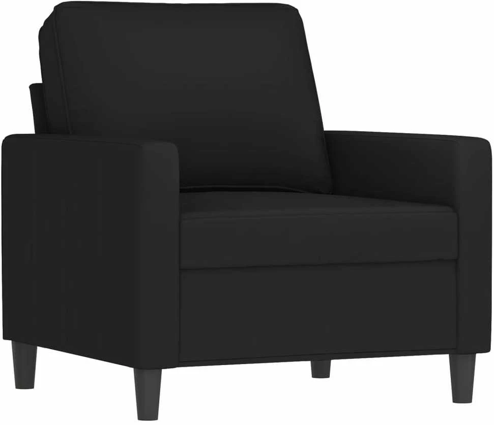 Sofa Sofos komplektas su pagalvėmis, 4 dalių, juodas, aksomas